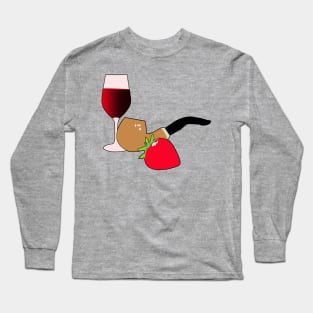 Wine, Pipe and Strawberry Long Sleeve T-Shirt